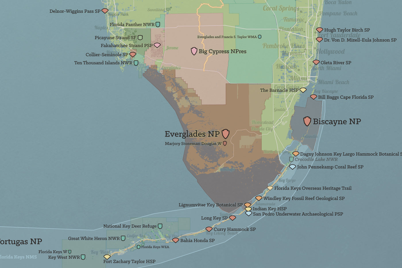 0870 Florida State Parks Federal Lands Map Poster Natural Earth 03 ?v=1526585459