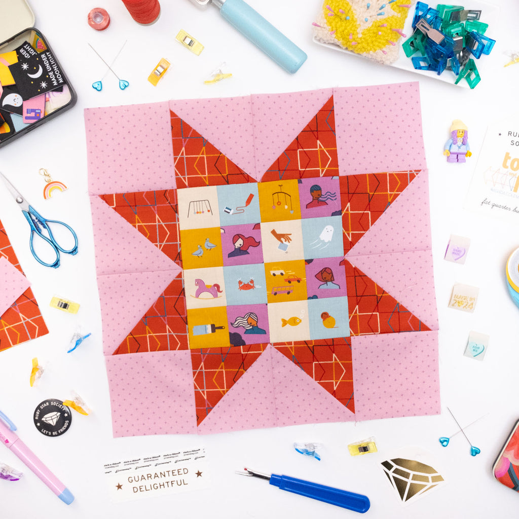 Patch Star Block - Moda Blockheads 5 - Free Quilt Block Pattern