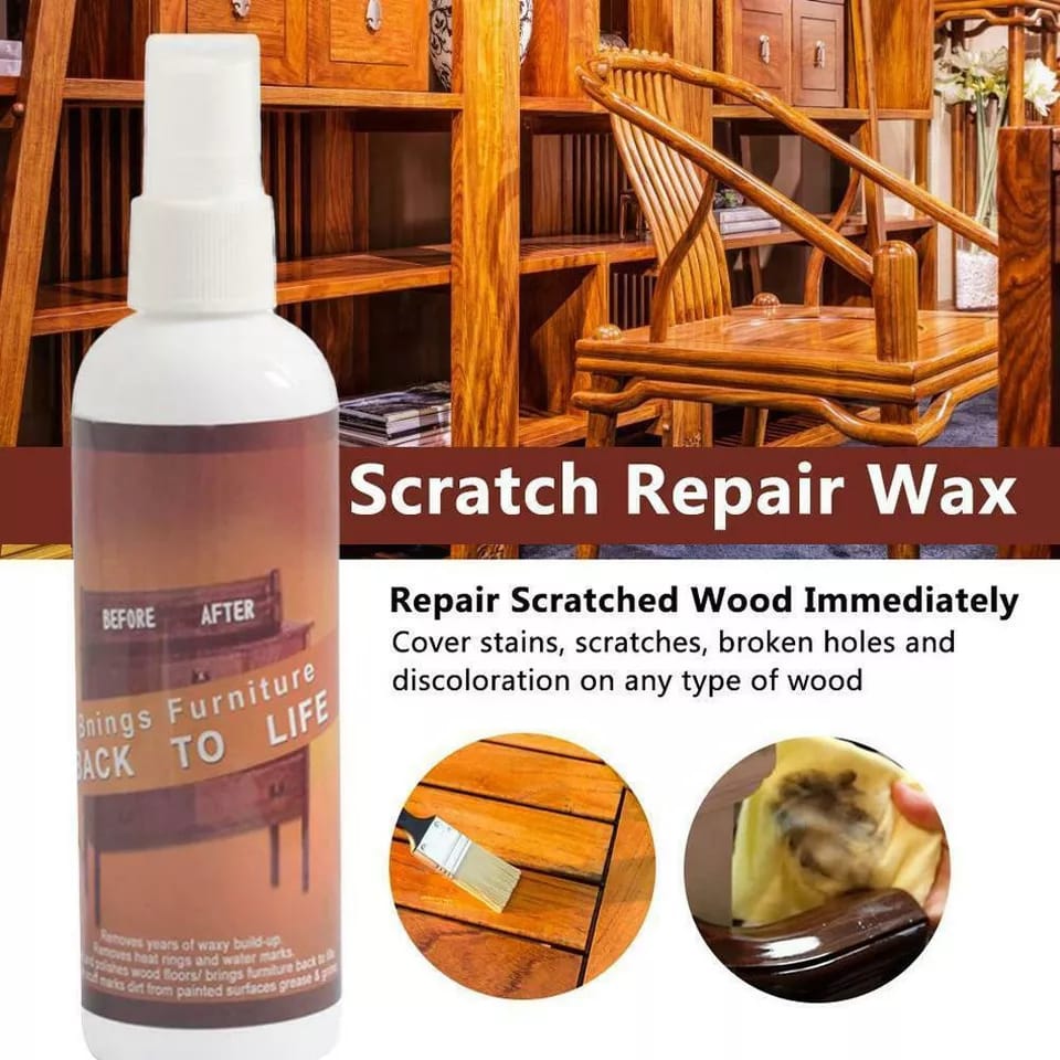 Odorless Furniture Scratch Remover Wax for Wooden Tables, Beds, and Floors