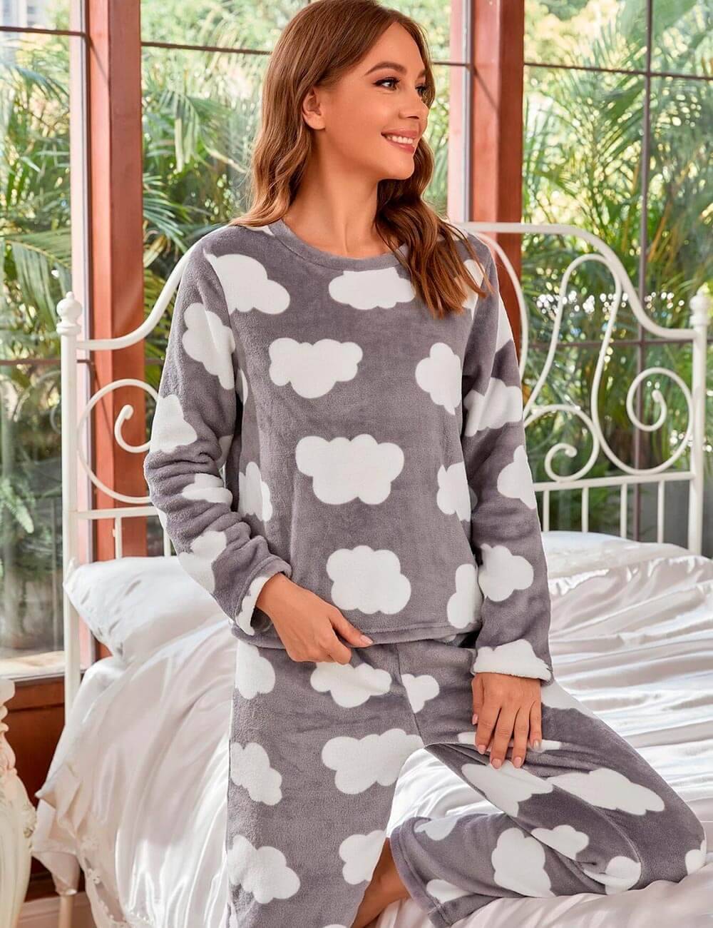Set pijama de franela para mujer Crisa DFSH0042 Diva Fashion