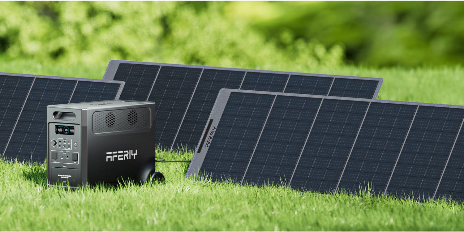 Solar battery generator system can be used in outdoor camping and RV life and battery backup at home.