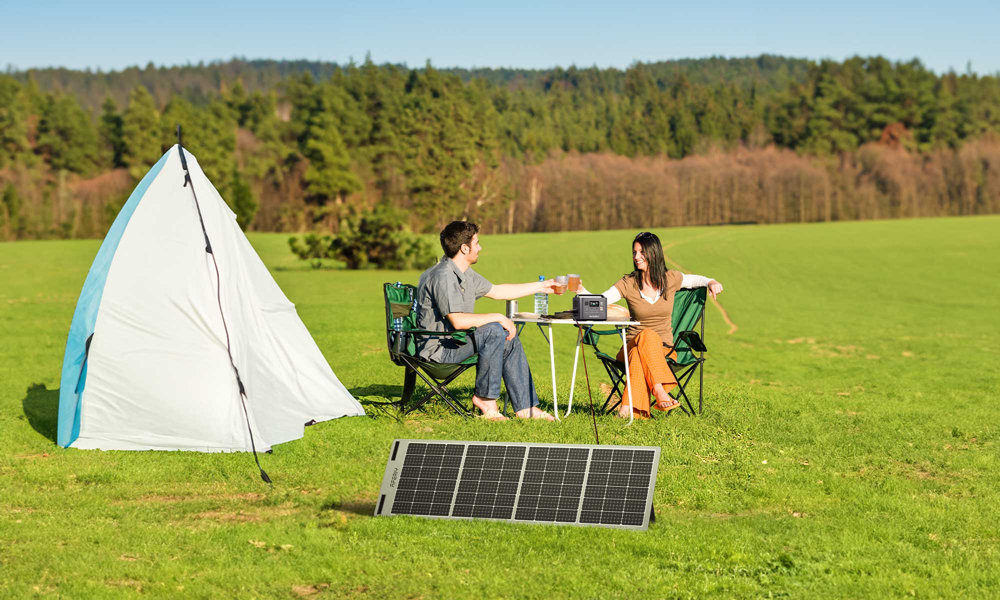 Camping solar panels are designed for outdoor activities, such as camping, hiking, and caravanning.