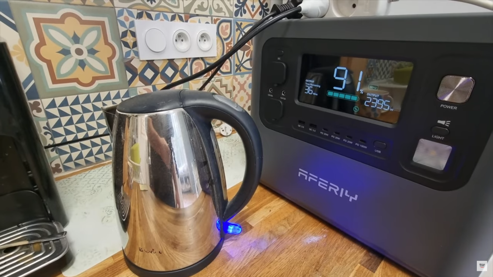 Use a electric kettle with portable power station