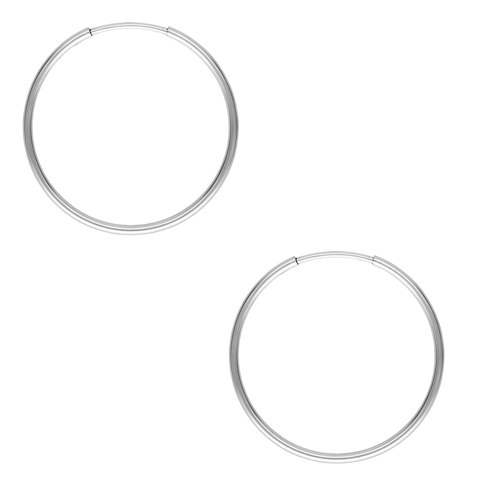 24mm Silver Hoops