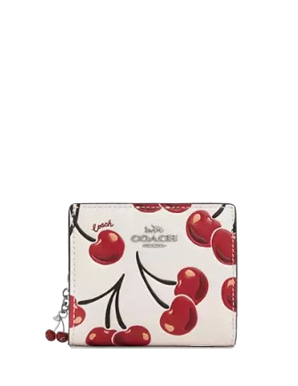 Coach Snap Wallet With Cherry Print