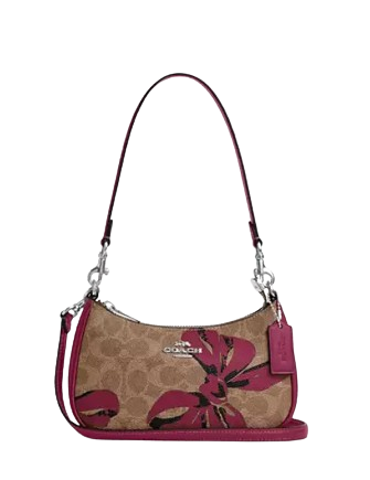 Coach Teri Mini Crossbody Bag In Signature Canvas With Bow Print