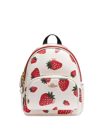 Coach Mini Court Backpack With Wild Strawberry Print | Brixton Baker