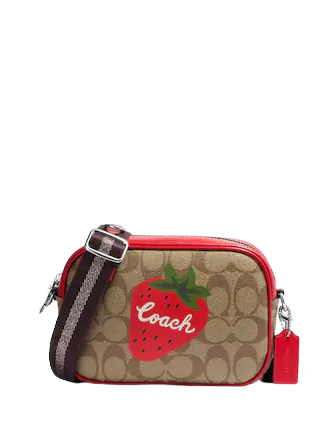 Coach Mini Jamie Camera Bag In Signature Canvas With Wild Strawberry |  Brixton Baker