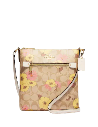 Coach Mini Rowan File Bag In Signature Canvas With Floral Cluster Print ...