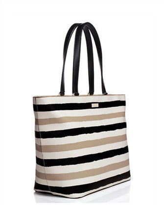 Kate Spade New York Grant Street Jules Grainy Vinyl Striped Tote | Brixton  Baker