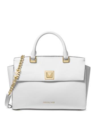 Michael Michael Kors Sylvia Crossgrain Leather Top Zip Satchel ...