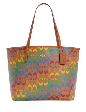 Coach City Tote In Rainbow Signature Canvas | Brixton Baker