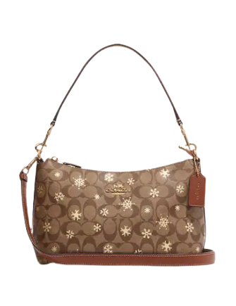 Coach Clara Shoulder Bag In Signature Canvas With Snowflake Print ...