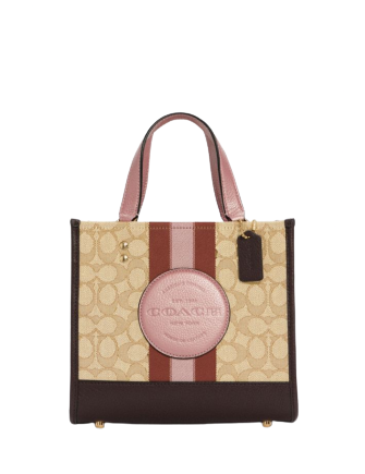 Coach Dempsey Tote 22 In Signature Jacquard With Stripe And Coach Patch ...