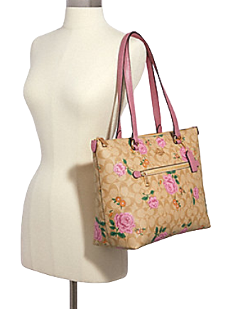 Coach Gallery Tote in Signature Canvas With Prairie Rose Print ...