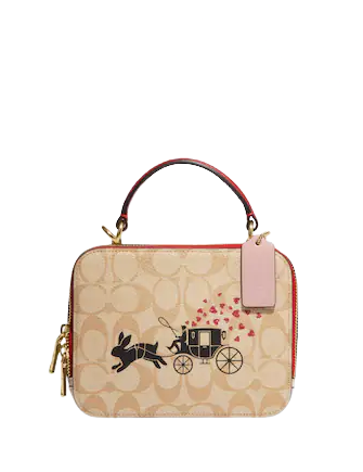 Coach Lunar New Year Box Crossbody In Signature Canvas With Rabbit And ...