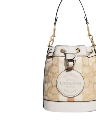 Coach Mini Dempsey Bucket Bag In Signature Jacquard With Stripe And Coach  Patch | Brixton Baker
