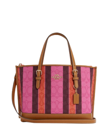 Coach Mollie Tote 25 In Signature Jacquard With Stripes | Brixton Baker