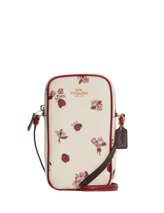 Coach North South Zip Phone Crossbody With Ladybug Floral Print | Brixton  Baker