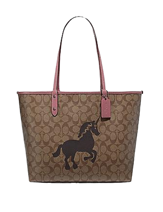 Coach Reversible City Tote in Signature Canvas With Unicorn Motif ...