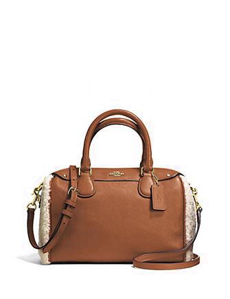 Coach Mini Bennett Satchel in Shearling and Leather ...