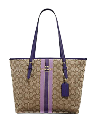 coach zip tote in signature jacquard