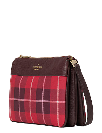 Kate Spade New York Leila Plaid Triple Gusset Crossbody