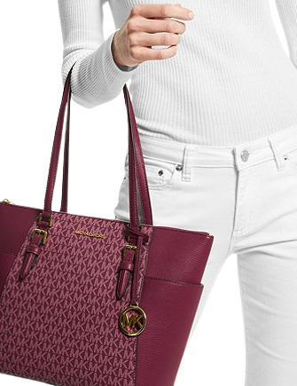 Michael Michael Kors Charlotte Large Logo and Leather Top Zip Tote Bag |  Brixton Baker