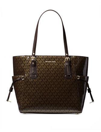 Michael Michael Kors Signature Glossy Voyager East West Tote | Brixton Baker