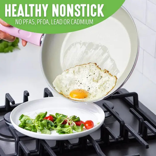 Non Stick Ceramic Deep Frying Pan with Lid – Kitchen Best Helpers
