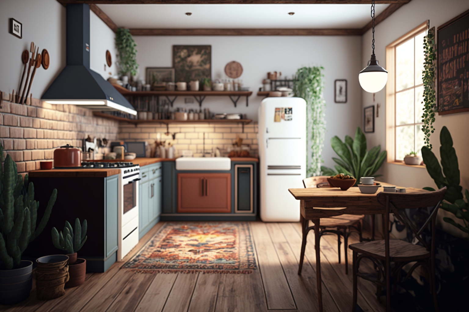 Modern Boho Style Kitchen Realistic Sharp Focused ?v=1675796393