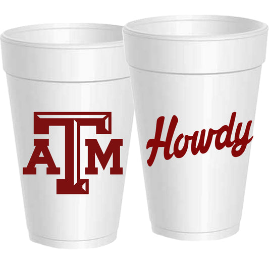 Texas A&M Aggies Gig 'Em 10 count Sleeve Styrofoam Cups