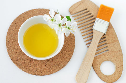 Rosemary hair oil with comb and brush
