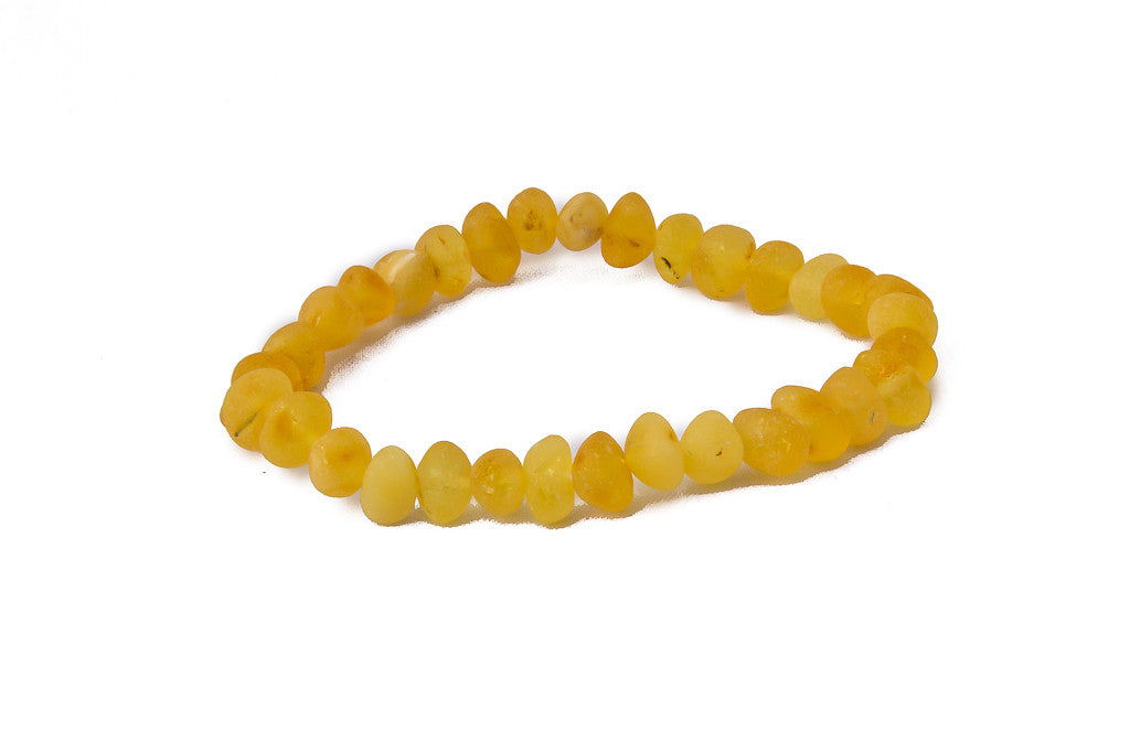 Yellow Amber teething bracelet for kids, natural jewelry