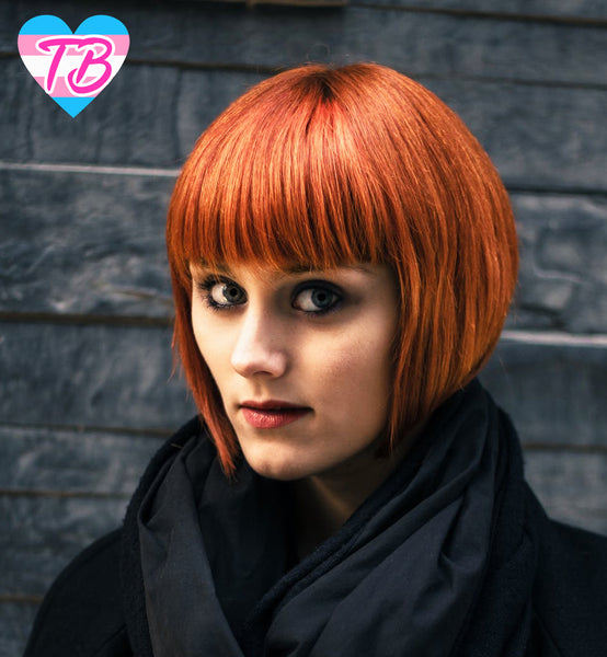 mtf bob hairstyle red wig with bangs