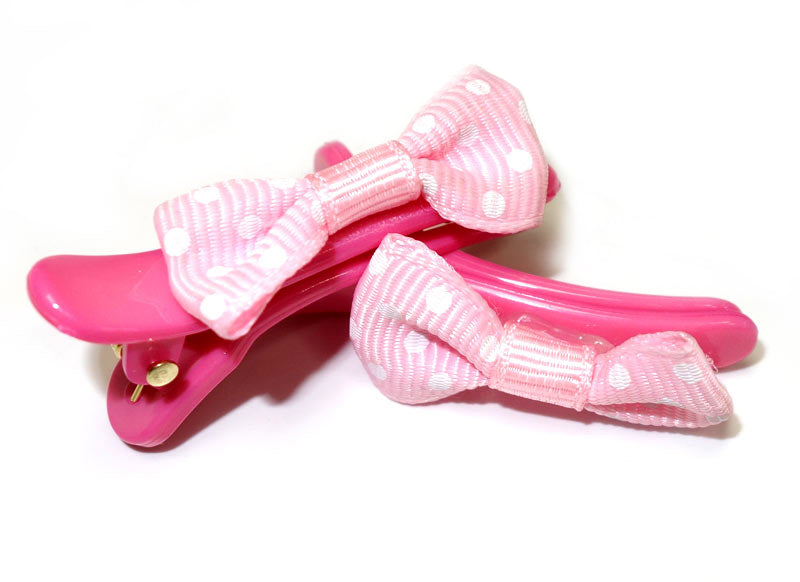 Light Pink Ribbon Bow Hair Clip