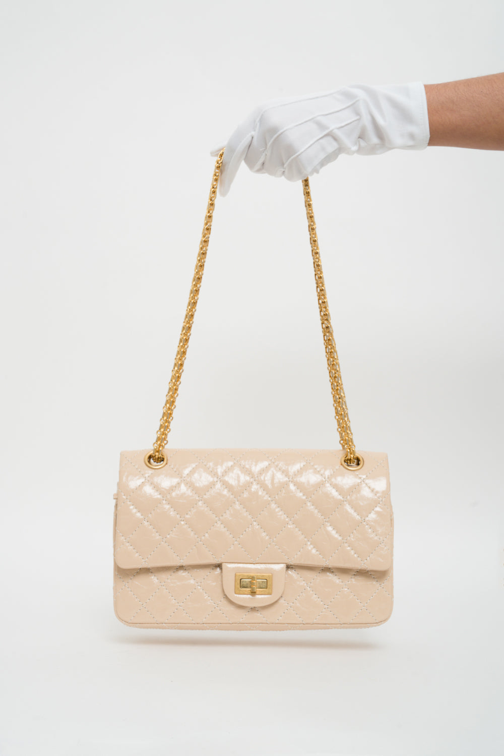 cream chanel handbag