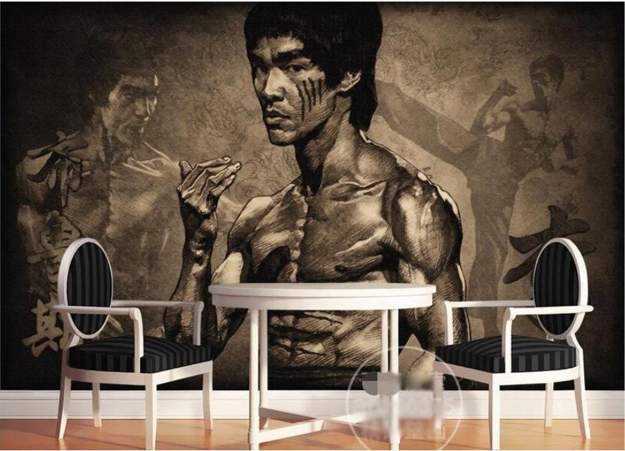 Stylish Bruce Lee Kung Fu Legend High Quality Wallpaper Wall Mural Hom -  Azmural