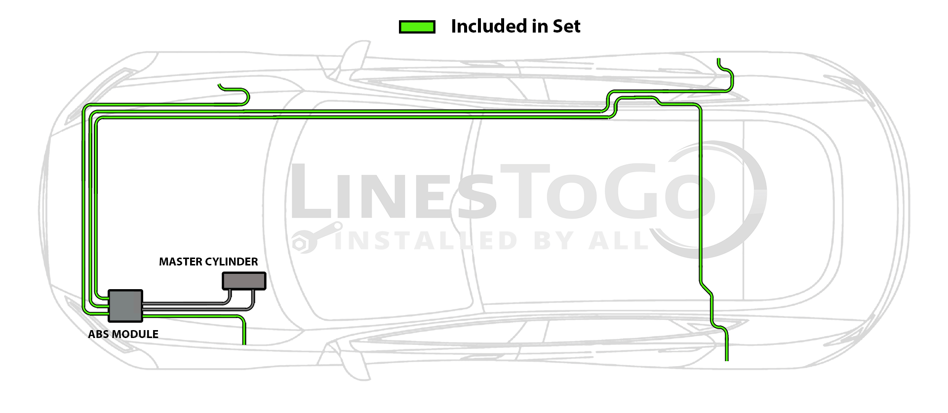 Buick Lucerne Brake Line Set 2010 4.6L BLB-104-SS1J Stainless Steel