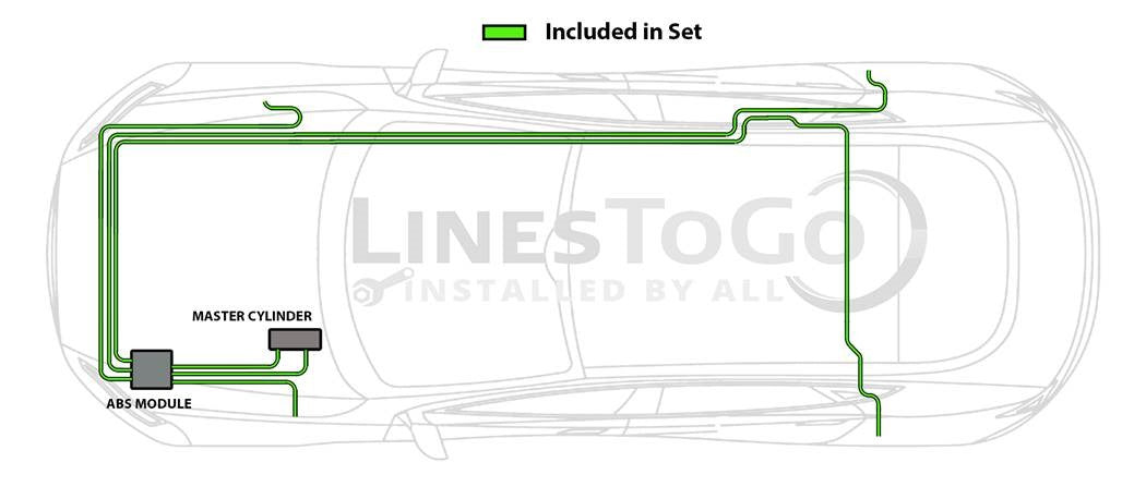 Buick Lucerne Brake Line Set 2011 4.6L BLB-107-SS1F Stainless Steel