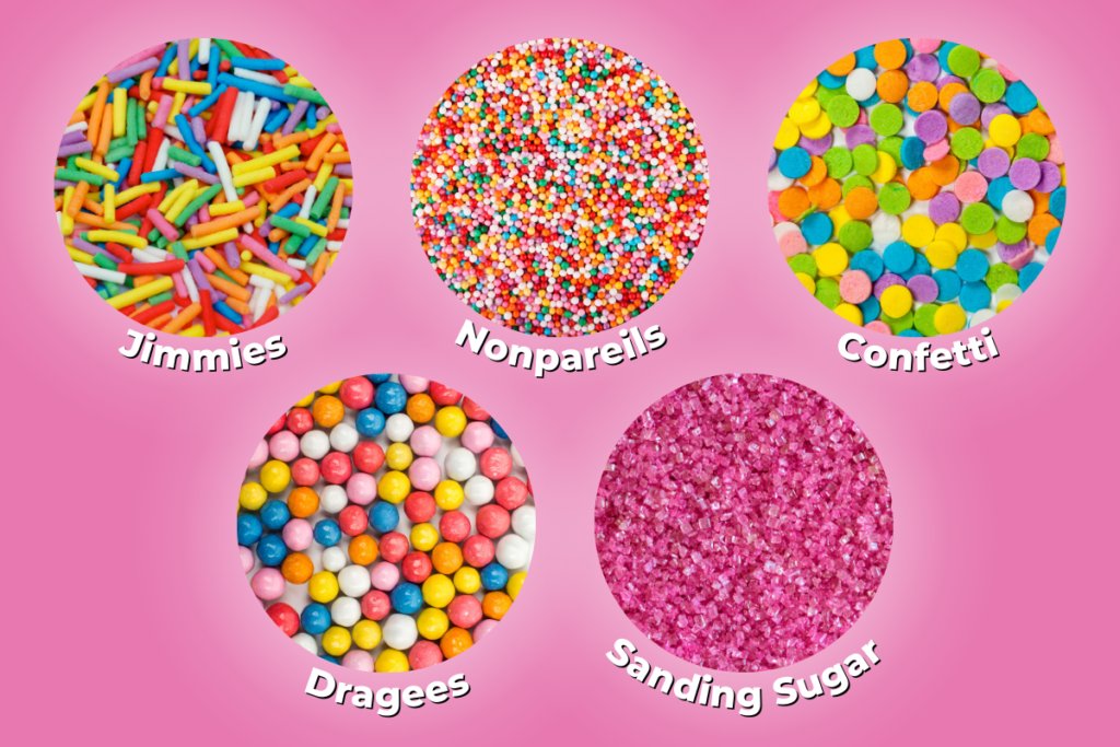 5 types of sprinkles, inforgraphic.