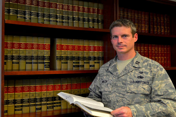 Air Force Military Lawyer in the Law Library