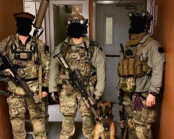 Marine Raiders with a dog