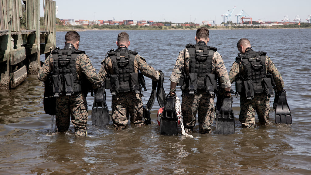 Recon Marines with Frog Fins