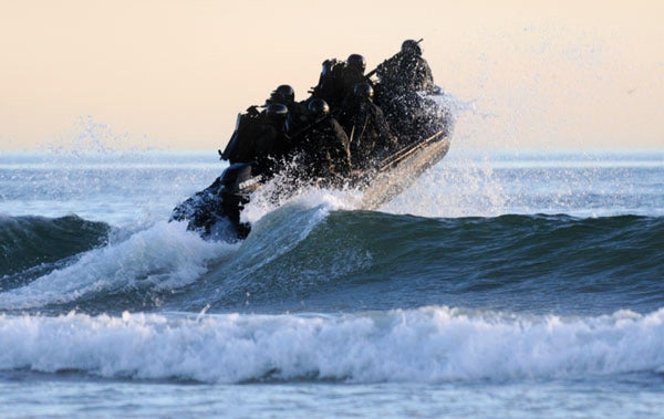 SEAL Candidates training off the coast of California