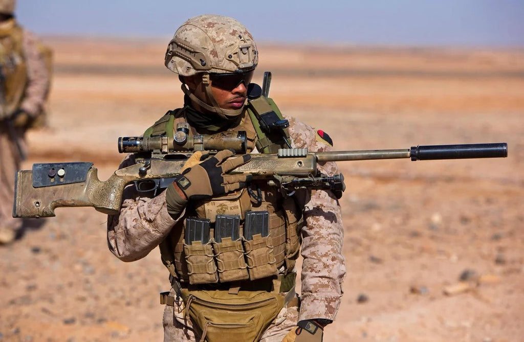 USMC Scout Sniper with his gun