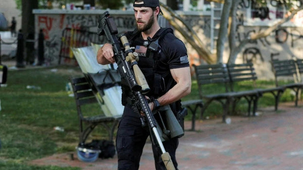 Military Police Standing Guard