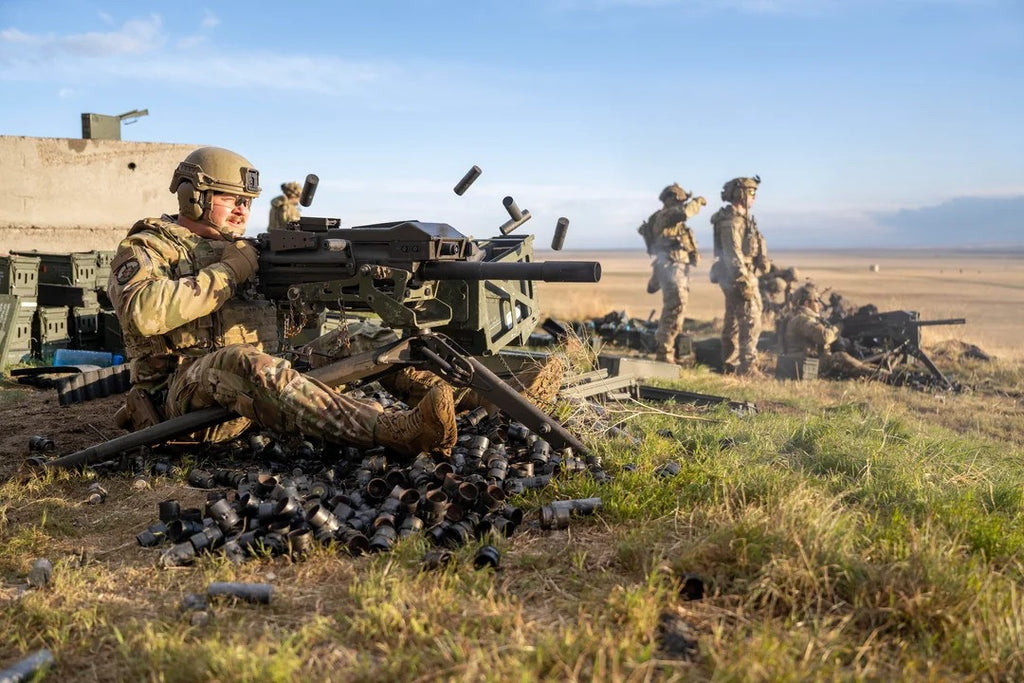 US Air Force special warfare TACP airmen fire Mk 19 automatic grenade launchers