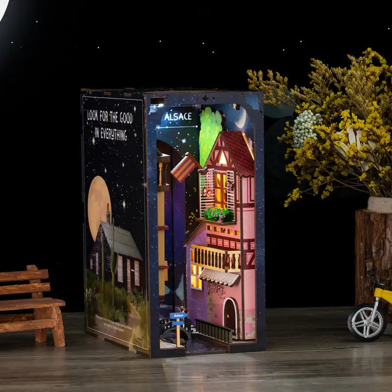 Puzzle en Bois 3D Book Nook Modèle Kit de Bricolage Maison de