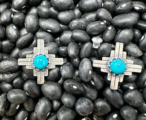 Turquoise Zia Turquoise earrings - 1836 Custom Designs
